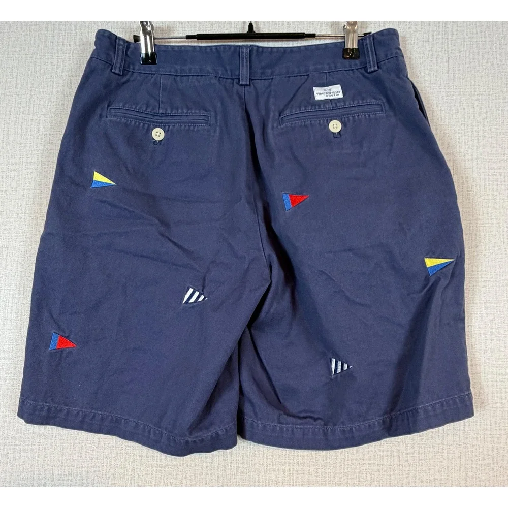 Vineyard Vines Mens 32 Navy Blue Nautical Signal Flag Preppy Breaker Shorts